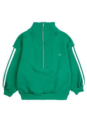 Felpa con zip in cotone verde BOBO CHOSES KIDS | B224AC056.